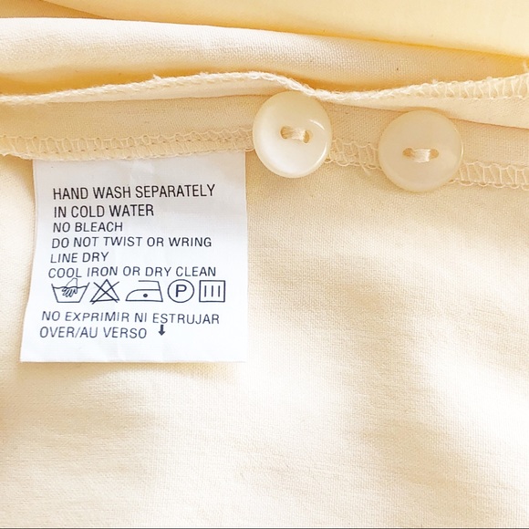 Butter Yellow SILK! Liz Claiborne Long Sleeve Blouse Size 8 - Picture 13 of 16